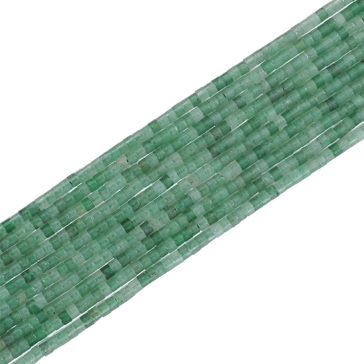 BEADIA Natural Green Aventurine Short Cylinder Beads 2x3mm 155pcs Tube Loose Semi Gemstone Beads for Jewelry Making Design