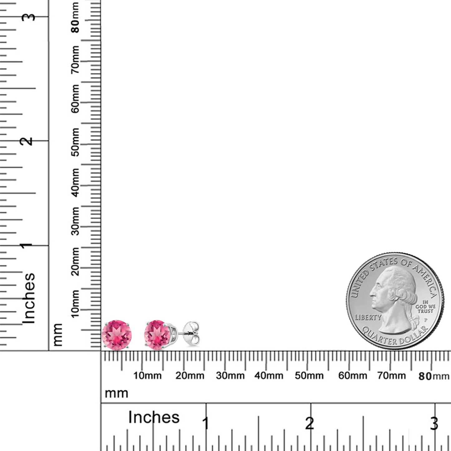 Gem Stone King 2-4 Cttw Round Gemstone Birthstone Stud Earrings For Women Men | 925 Sterling Silver | Round 7MM | Fine Jewelry Gifts for Women Her Mom Wife Men | Pink Mystic Topaz