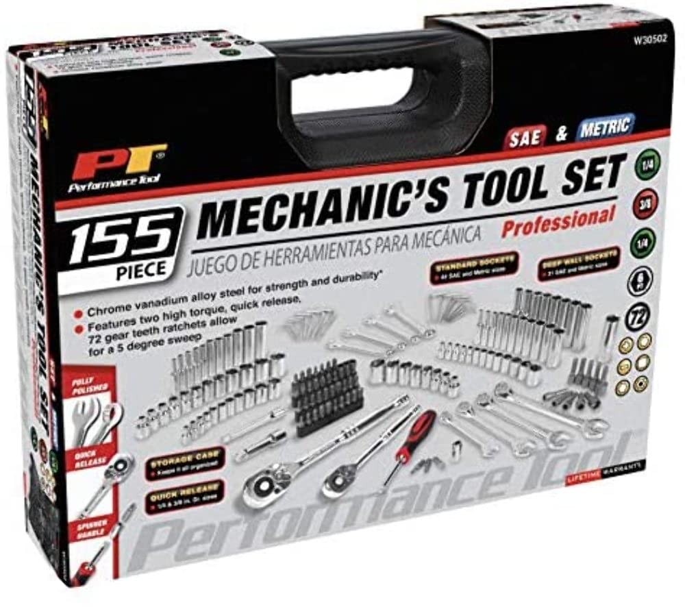 Performance Tool W30502 155pc Mechanic's Tool Set