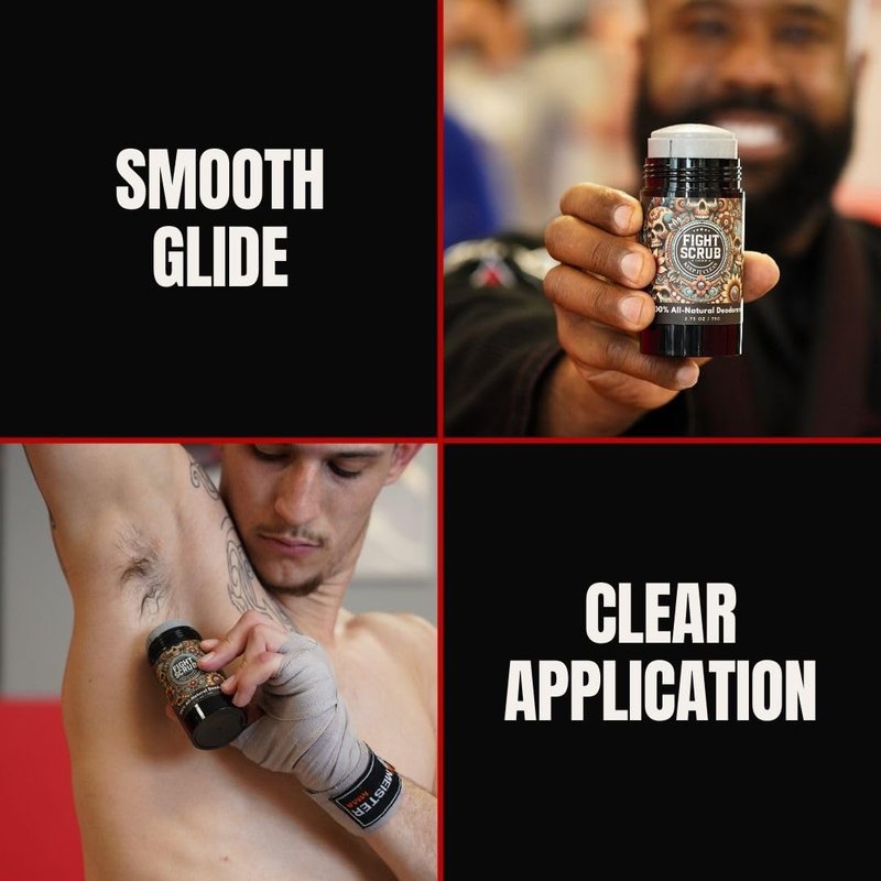 Fight Scrub Extra Strength Deodorant – Aluminum-Free, Baking Soda Formula for Athletes & Active Lifestyles – Long-Lasting Odor Protection – Handmade in the USA (2-Pack) (Unscented)