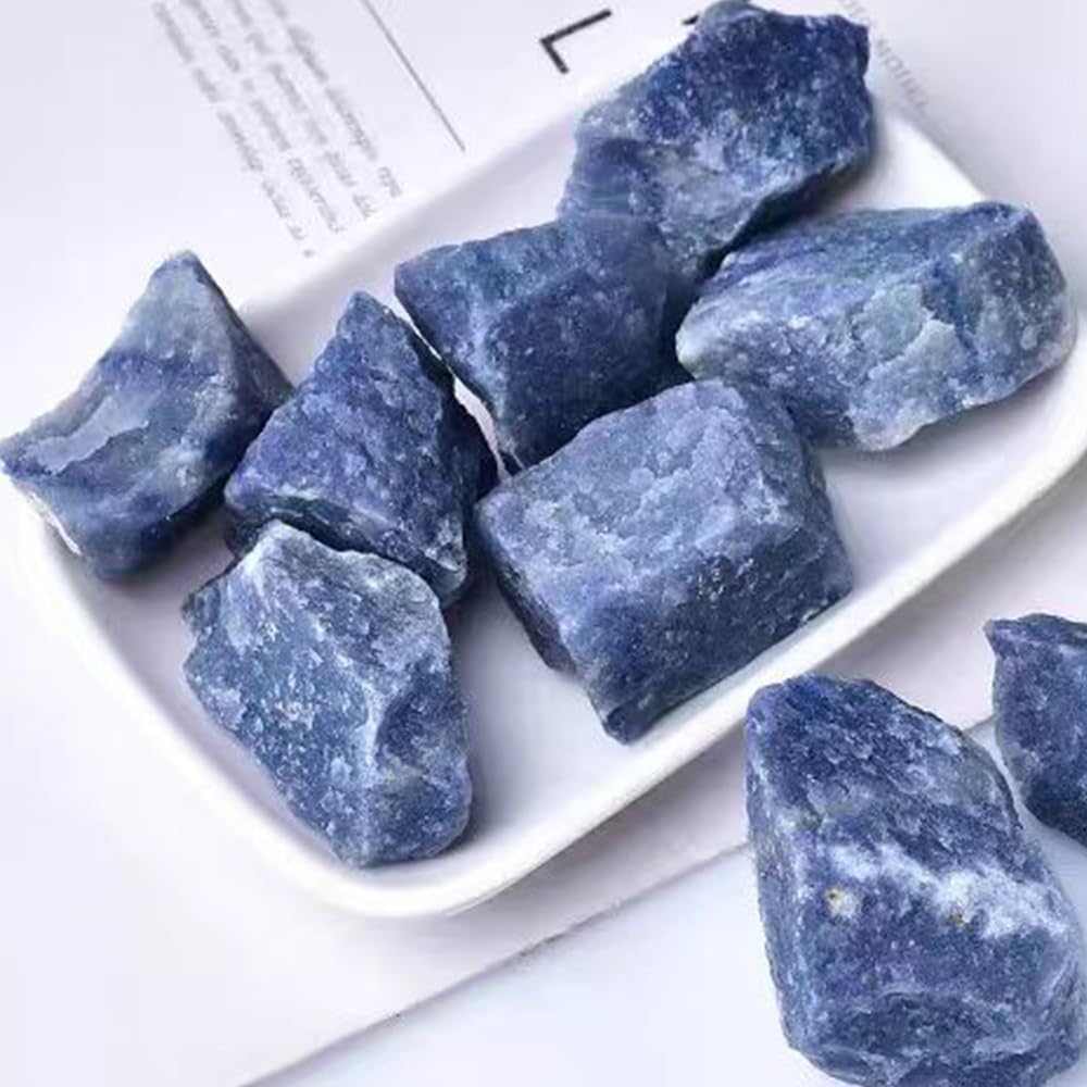 2PCS Natural Raw Stone Healing Crystals Bulk Healing Gemstones for Reiki Tumbling Fountain Rocks Meditation Garden Home Decor (Blue Aventurine)