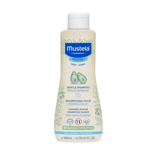 Mustela Gentle Shampoo with Natural Avocado Perseose - Formulated for Babies' and Children's Delicate Hair, Sensitive Skin, and Scalps - Newborn Safe - Various Sizes - 1 or 2-Pack