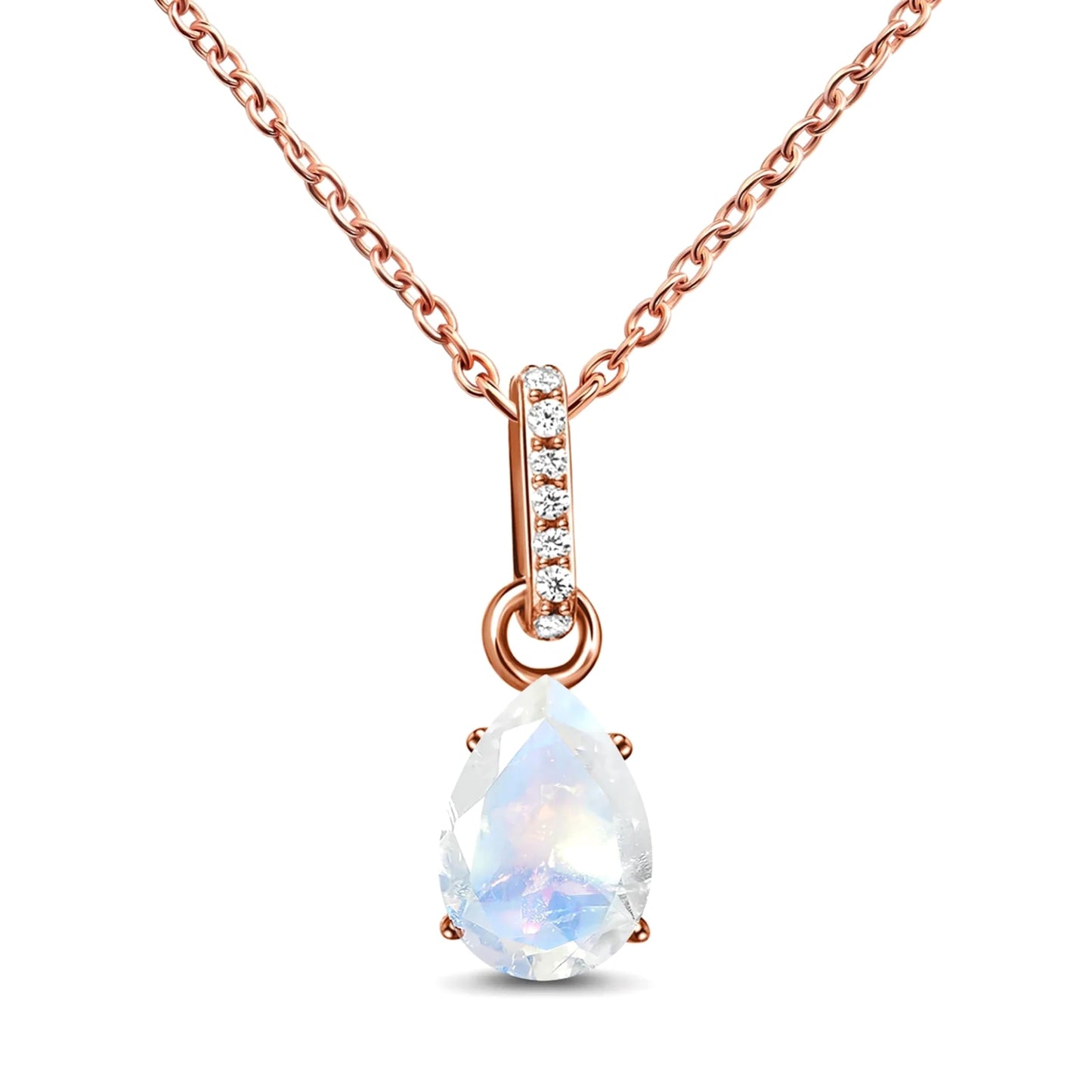 Moon Magic - Authentic Moonstone Necklace for Women | Onyx, Black Obsidian Necklaces/Real 925 Sterling Silver/18k Rose and Yellow Gold Enchanted Crystal Necklace for Women | Genuine Gemstone Jewelry