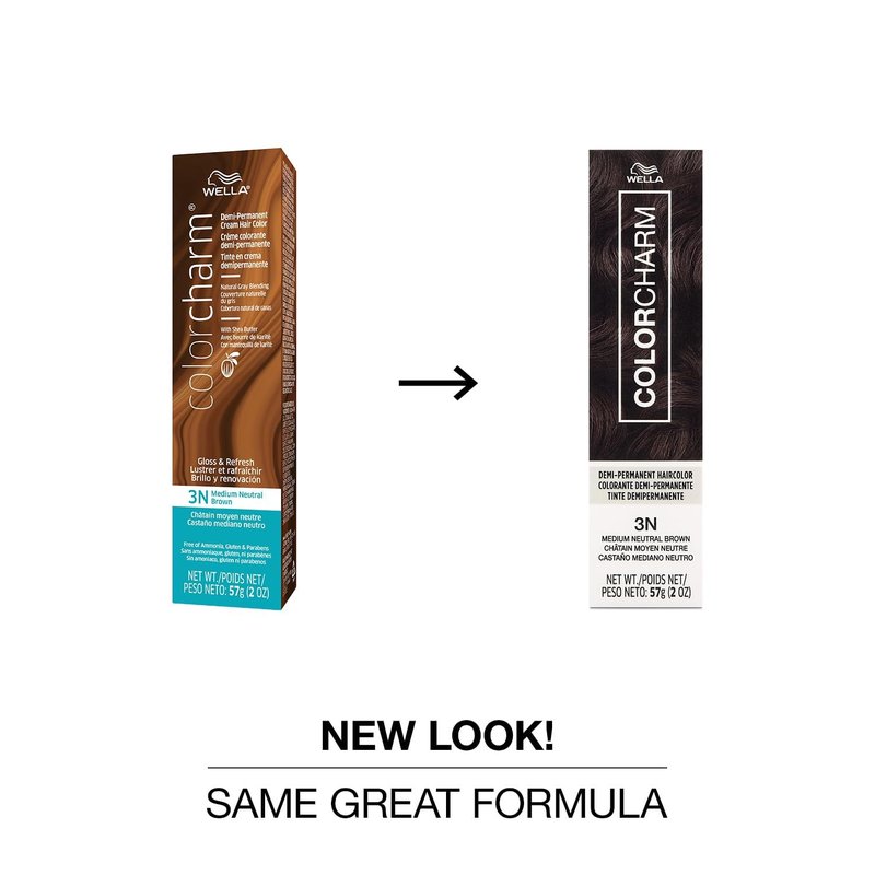 COLORCHARM Demi Permanent Hair Color 3N Medium Neutral Brown Gloss, Refresh and Tone 2 Fl Oz