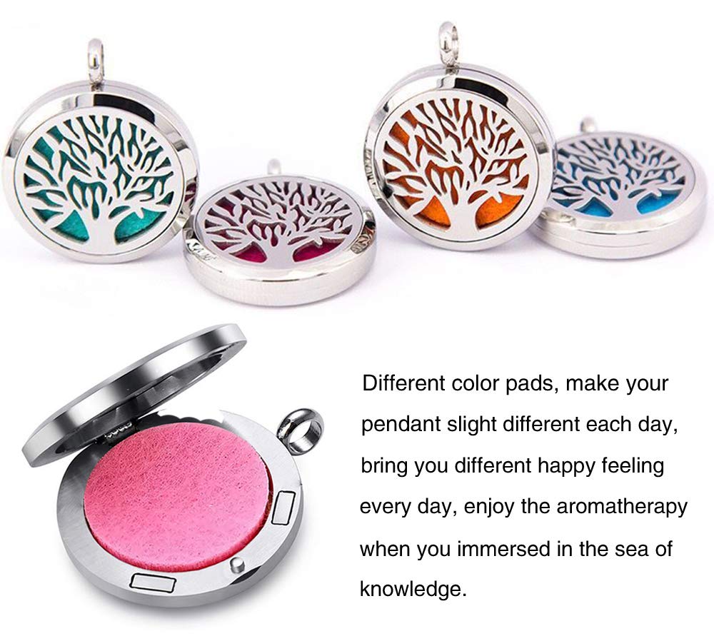 Aromatherapy Essential Oil Diffuser Necklace Stainless Steel lnspirational Locket Pendant（Butterfly）
