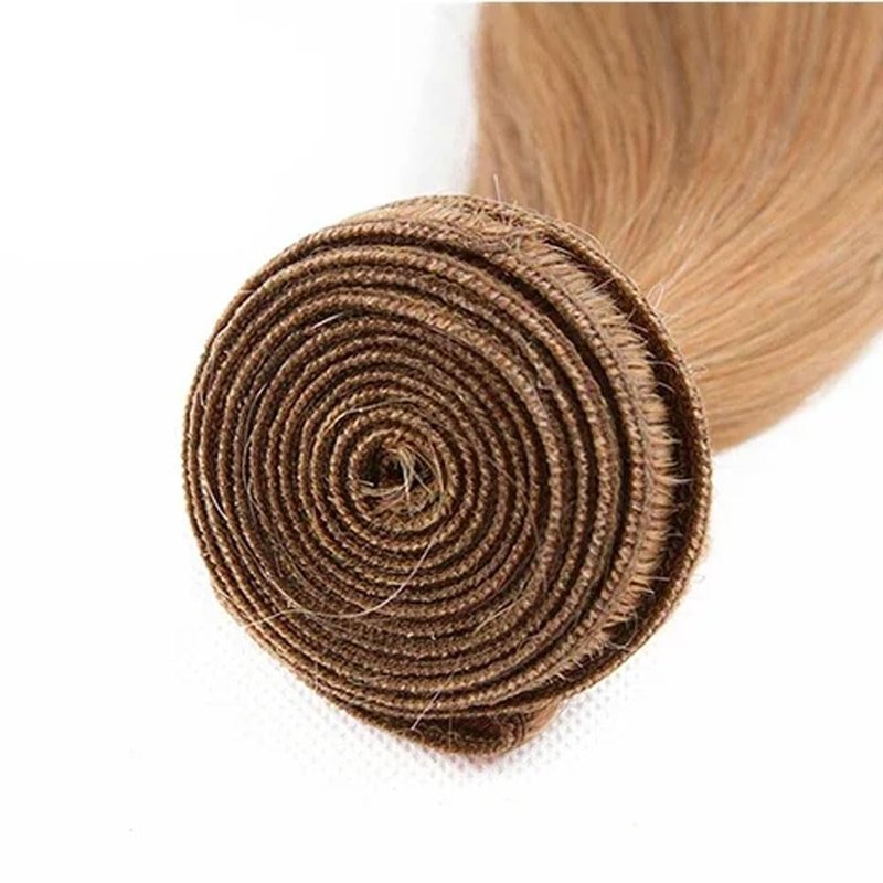 Color #27 Bundle Honey Blonde Straight Human Hair Bundles Color #27 Straight Bundles Honey Blonde Bundle Human Hair Weave 14 14 14 Inch 300G