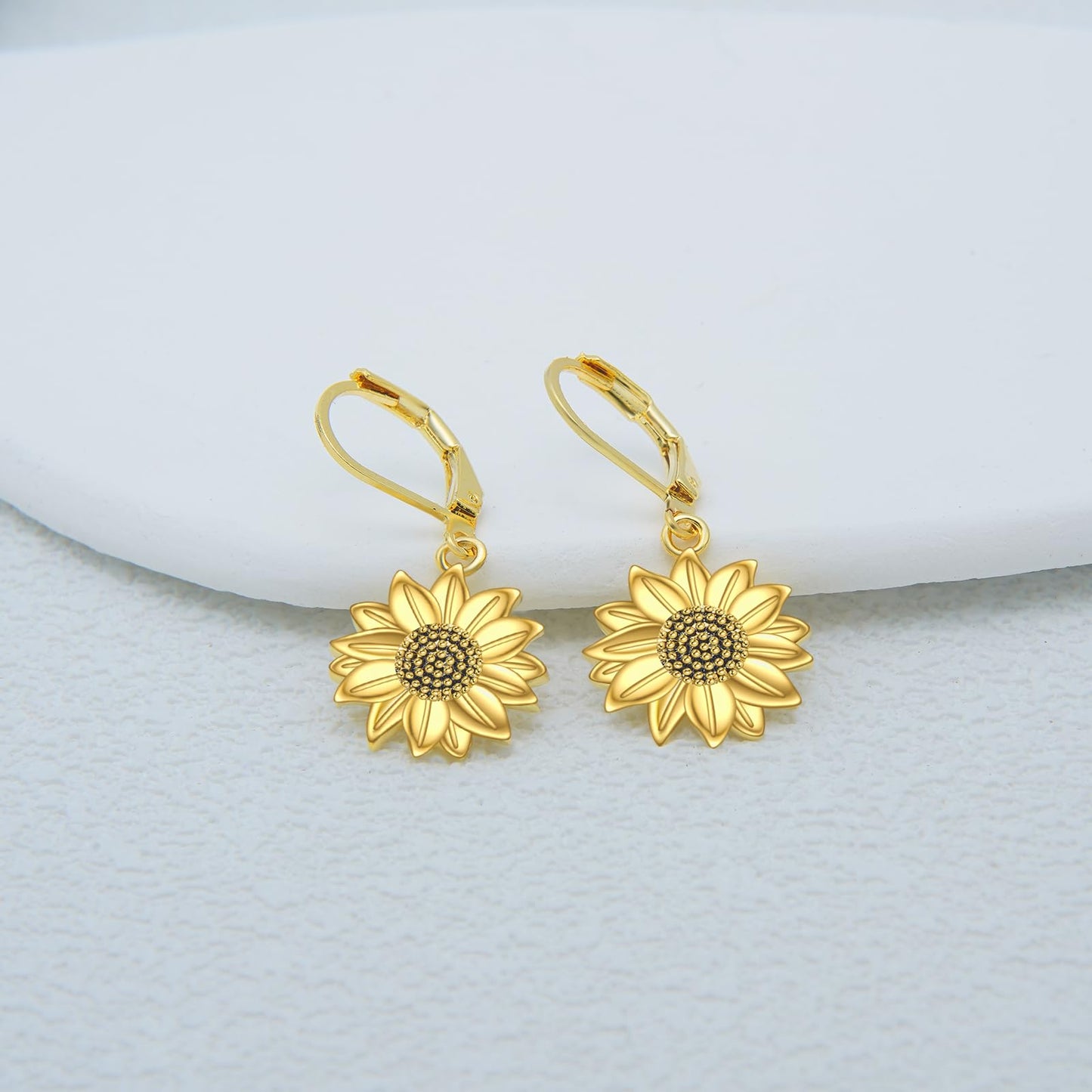 TALYKONG Sunflower Earrings for Women Sunflower Gold Plated Leverback Dangle Earrings Hypoallergenic Jewelry Gifts for Women (sunflower earrings)