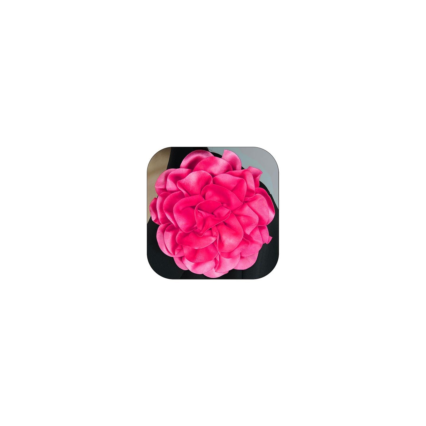 ZZ ZINFANDEL 19mm Extra Large Rose Flower Brooches Lapel Pins Dainty Satin Fabric Brooches Big Camellia Flower Brooch Pin for Women Wedding Part Dance Clothes Accessories Jewelry Gifts (Rose Red)