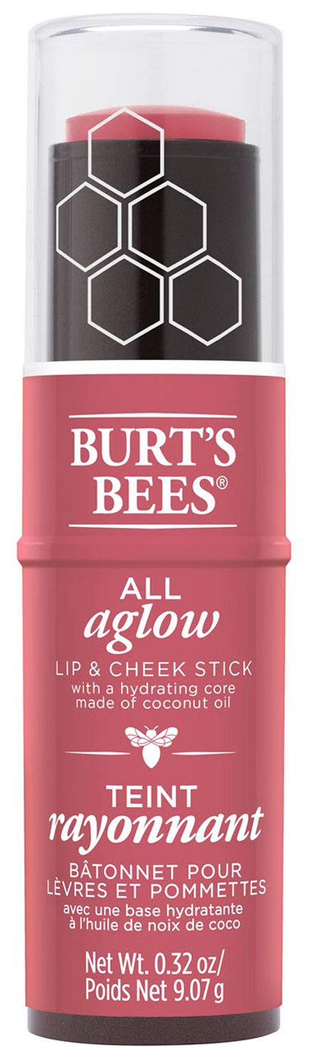 Burts Bees 100% Natural All Aglow Lip & Cheek Stick, Peony Pool - 1 Tube