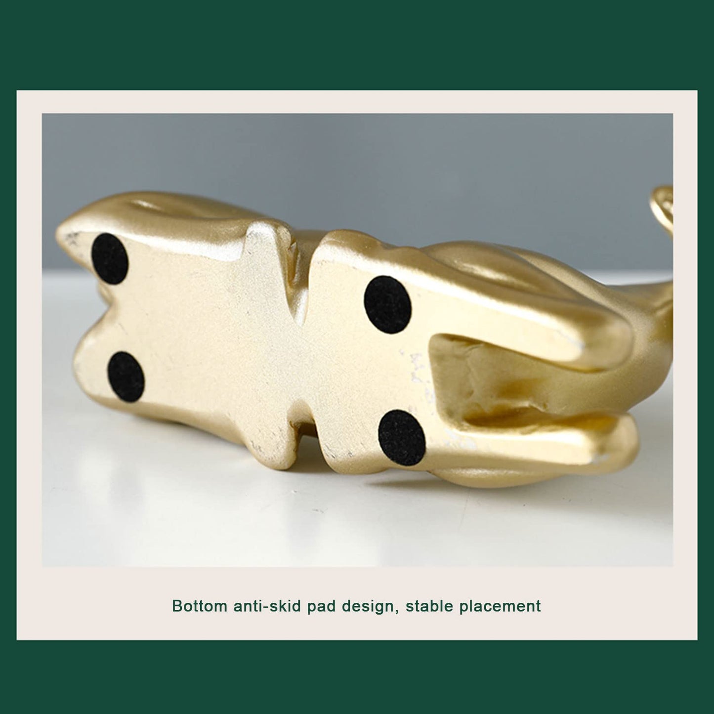 2PCS Carved elk Statue Resin Ornaments, Christmas Reindeer Fortune Seeking Decoration Modern Retro Art Standing and Sitting Posture, Applicable to Living Room and Bedroom (Pure Gold)