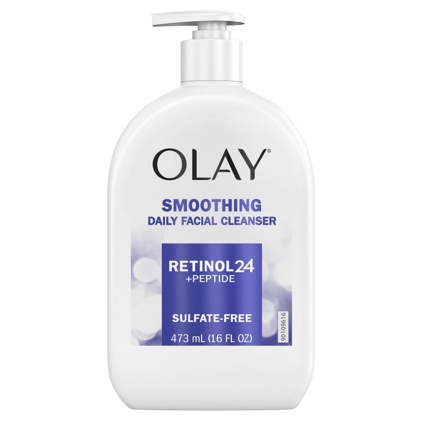 Olay Face Wash,Daily Facial Cleanser with Retinol,Peptides & Glycerin - Smoothing,Noursihes Skin Surface,Hydrates while Cleansing - Sulfate-Free,Paraben-Free,16 Oz,(Pack of 2)