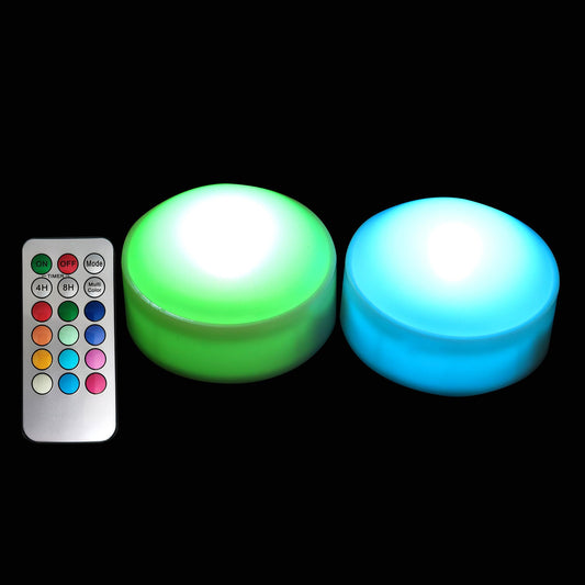 2 PCS Color Changing Halloween LED Pumpkin Candle Lights with Remote and Timer Battery Operated Colored Flameless Candle Set Bulk for Jack-O-Lantern Décor Halloween Party Home Spooky Decorations