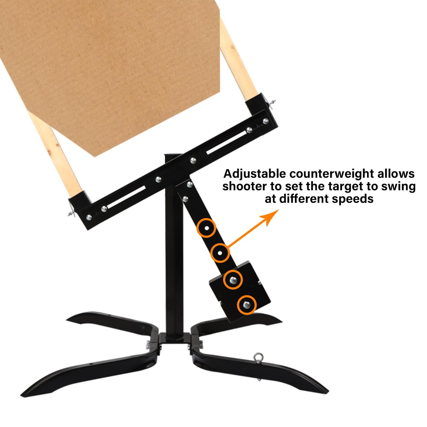 Highwild Adjustable Swinger Target Stand for Paper & Cardboard Silhouette Shooting Target X-Leg Stand Base Fits 1x2 Wooden Posts for Shooting Range
