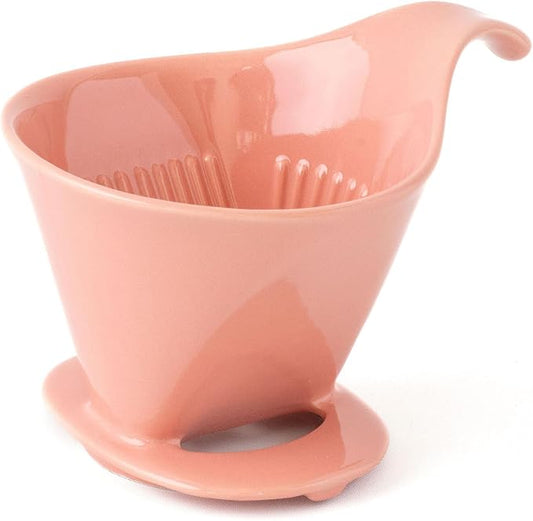 Zero Japan - Bee House Pour Over Coffee Dripper - Lead-Free & Cadmium-Free Ceramic Coffee Maker with Elegant Peek Hole, Drip Cone Brewer Coffee Gifts, Brewing Accessories - Coral Pink, Standard Size