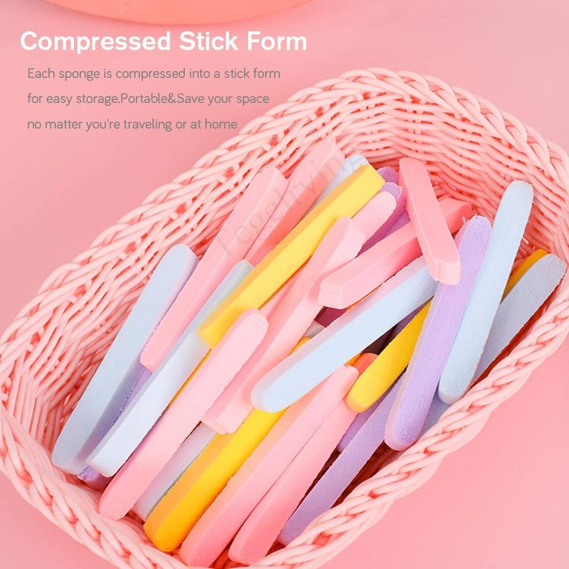 Facial Sponge Compressed,240 Count PVA Professional Makeup Removal Wash Pads Round Face Cleansing Sponge for Women Spa Exfoliating