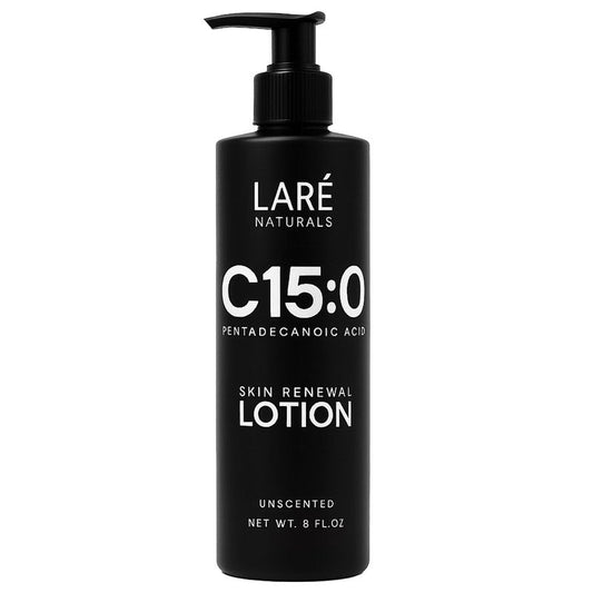 C15:0 Pentadecanoic Acid Supplement Body Lotion - Skin Cellular Benefits - Body Moisturizer for Dry to Very Dry Skin - Vitamin B3 Lotion - 8 fl oz - Unscented
