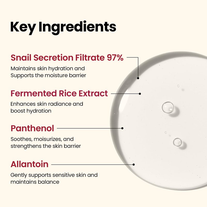 K-SECRET SEOUL 1988 Snail Mucin 97% Essence – Concentrated Yet Lightweight Formula Infused with 97% Snail Mucin | Soothing & Fast-Absorbing Facial Serum | Korean Skincare, 100ml / 3.38 fl oz