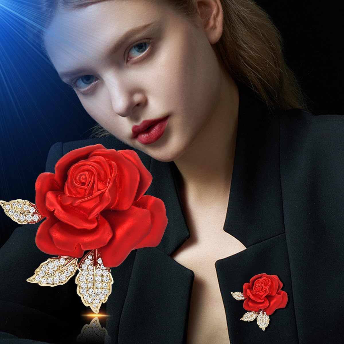 AILONMEI Floral Series Brooch Pins For Women Fashion Costume Pearl Flower Designer Broach & Pins Jewelry Christmas Gift (Rose Bud)