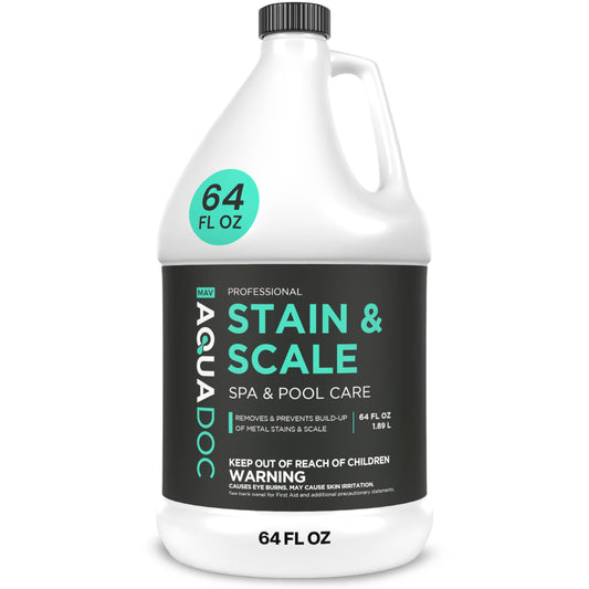 AquaDoc Pool & Spa Stain and Scale Control for Hot Tubs - 64oz - Pool Stain Remover that Helps Prevent & Remove Calcium, Iron, Copper & Rust Buildup - Made in USA