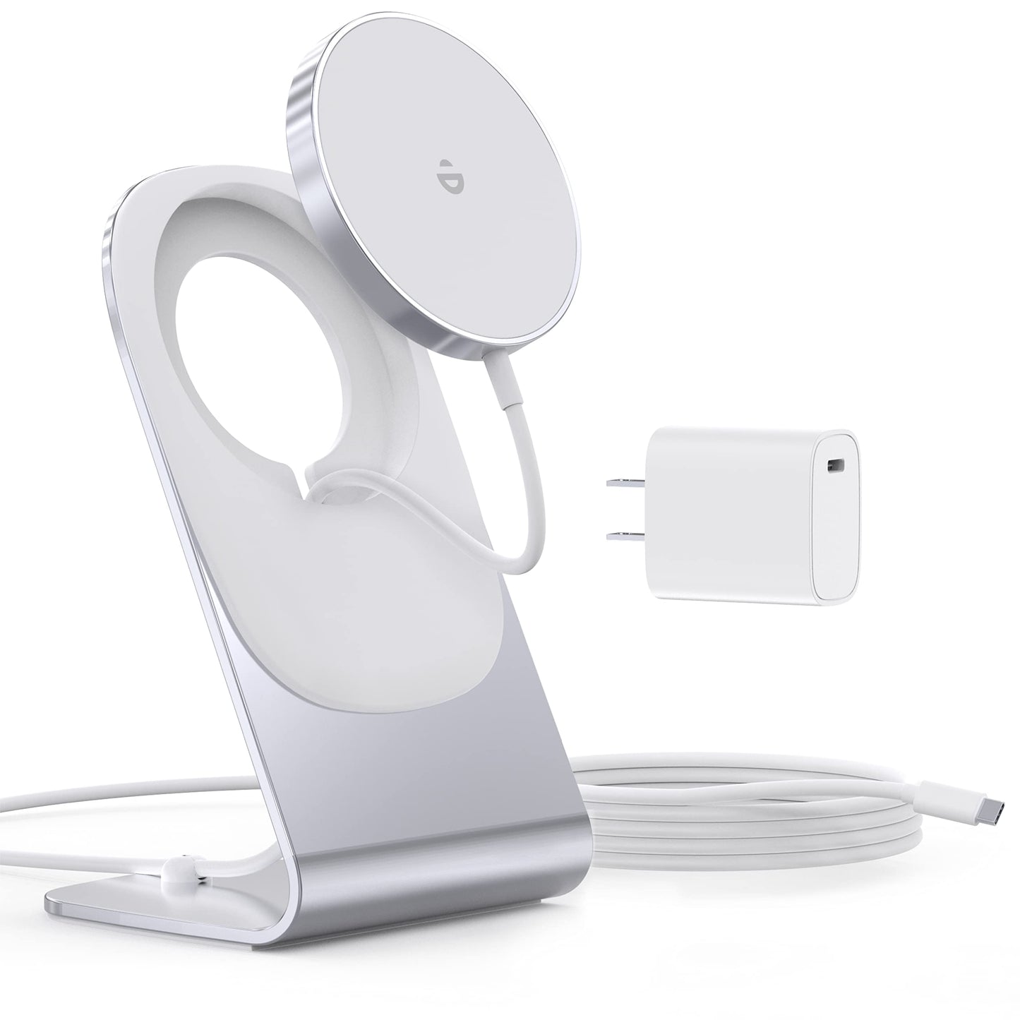 Magnetic Wireless Charger for iPhone 17/16/15/14/13/12 - Mag Charger+20W USB C Adapter, Fast Wireless Charging Stand/Pad with 5ft USB-C Cable for iPhone 17/16/15/14/13/12, Airpod-Gift for Men & Women