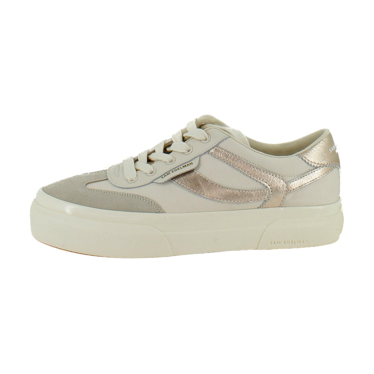 Sam Edelman Women's Simone Sneaker Ivory/Lily White/Gold Leaf 9.5 Medium
