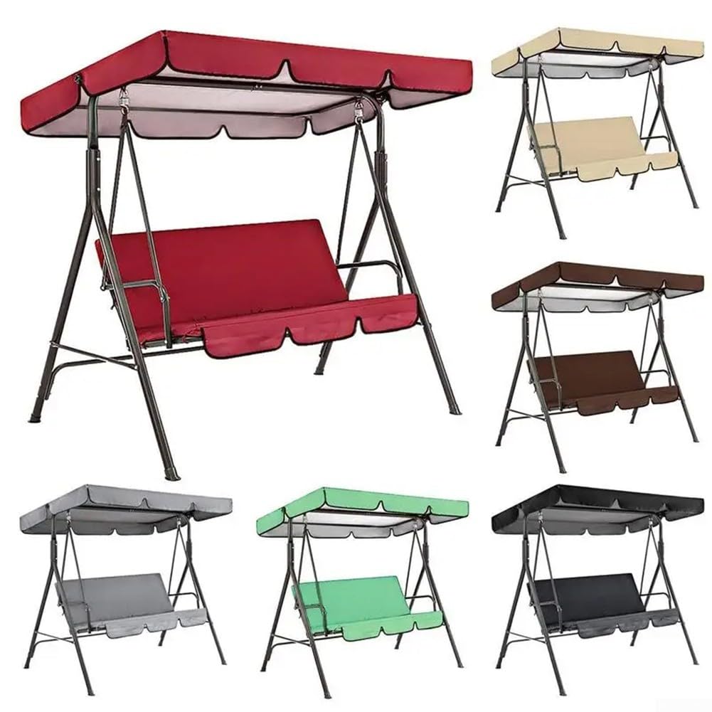 Cloudpower Outdoor Patio Swing Chair Canopy Replacement, Porch Swing Seat Canopy Cover, Waterproof Windproof Heavy Duty Rip Proof Garden Top Cover, Garden Furniture Covers(Brown 164x114x15cm)