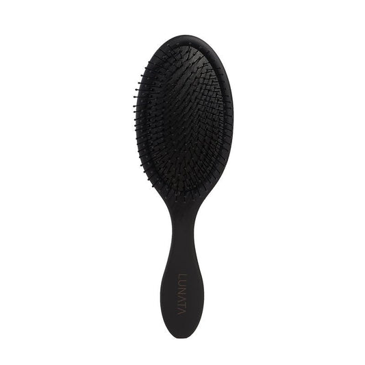 Lunata Detangle Me Wet/Dry Hair Brush | Detangling Brush for All Hair Types | Dry & Wet Travel Brush | Hair Brushes for Women, Full Sized Black