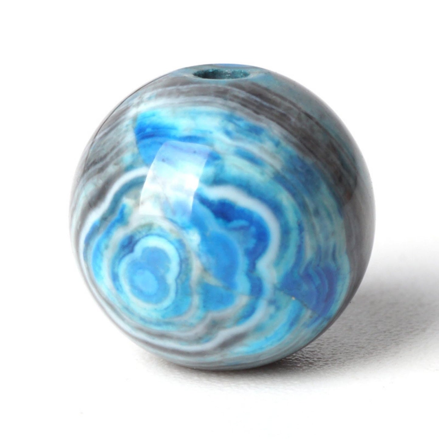 100Pcs Natural Stone 8mm Blue Stripe Agate Round Loose Gemstone Energy Healing Beads Hole Size 1mm DIY Smooth Beads for Bracelet Necklace Earrings Jewelry Making