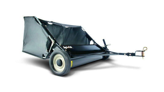 Agri-Fab 45-0320 42" Tow-Behind Lawn Sweeper, 12 cu. ft Hopper Bag Capacity; Leaf & Grass Catcher, with Adjustable Brush Height and Easy to Use Dumping Rope