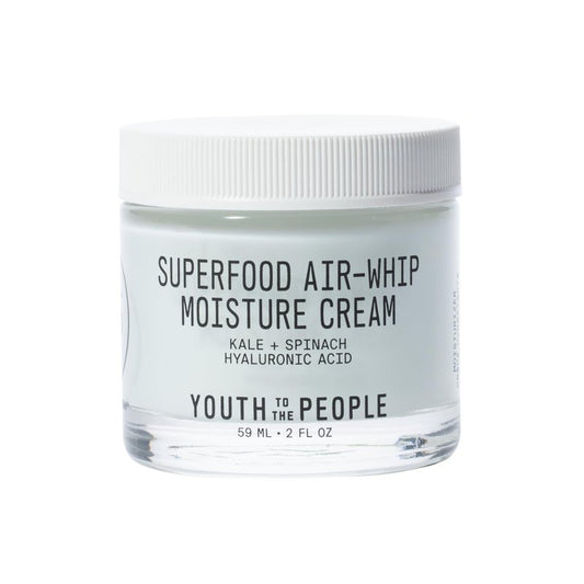 Youth To The People Superfood Air-Whip Moisture Cream Full Size - Kale + Green Tea Hyaluronic Acid Face Moisturizer, Smooths + Hydrates Up to 48HR with Dewy Glow, Non-Greasy Lightweight Gel - 2 fl oz