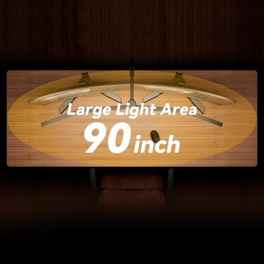 Adjustable LED Desk Lamp with Clamp, 4-Head Eye-Caring CRI95+ Desk Light, Stepless Dimming & Color Temp Remote Control, Flexible Neck, 5-Mode for Reading, Computer, Crafting, 90" Wide Desk Coverage