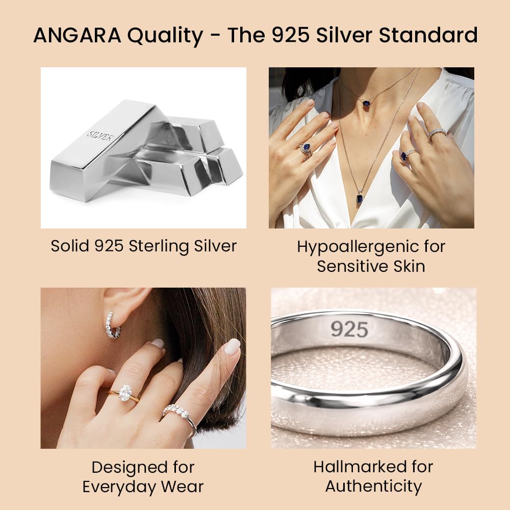 Angara Natural Blue Sapphire Pendant for Women | 0.3 ct Heart Shape Blue Sapphire Diamond Heart Pendant Necklace in Sterling Silver | September Birthday, Gemstone Jewelry Gift | AAAA | 4mm