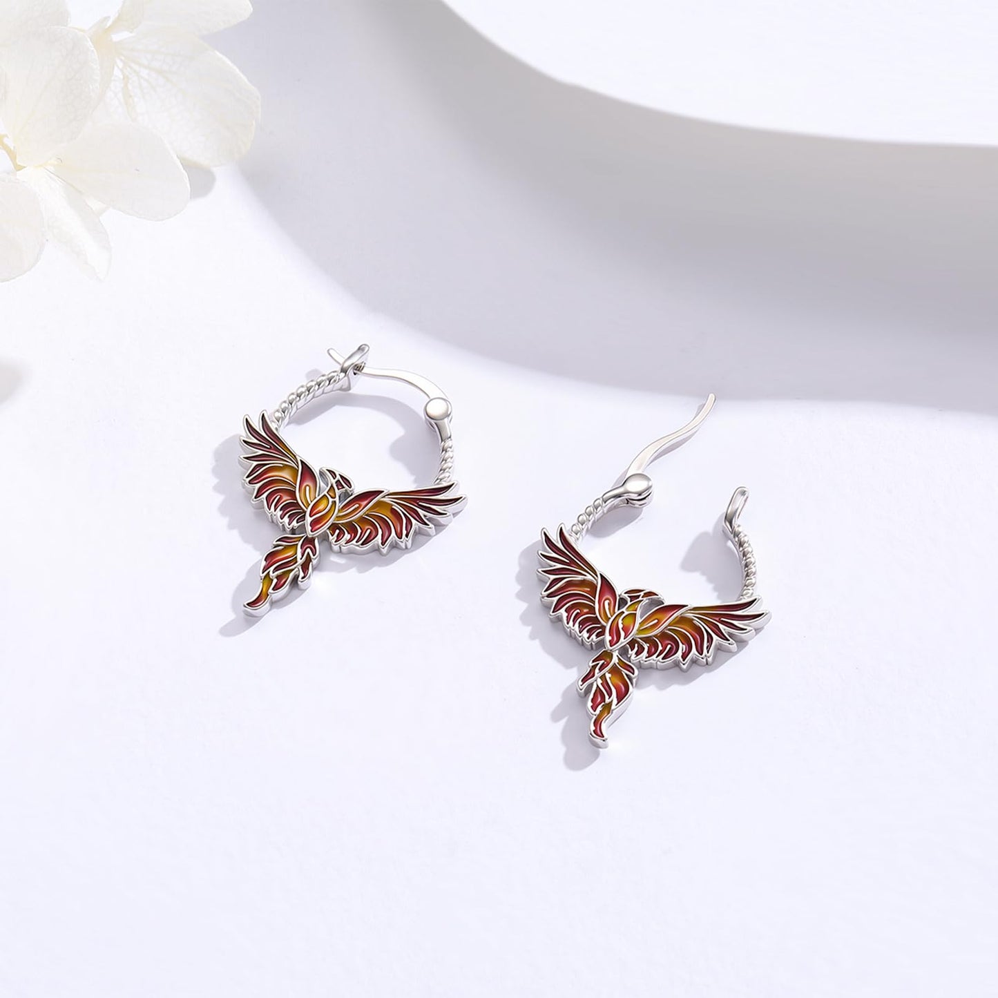 JUSTKIDSTOY Phoenix Earrings for Women 925 Sterling Silver Rising Phoenix Huggie Hoop Earrings Jewelry Graduation Gifts for Wife Daughter Her
