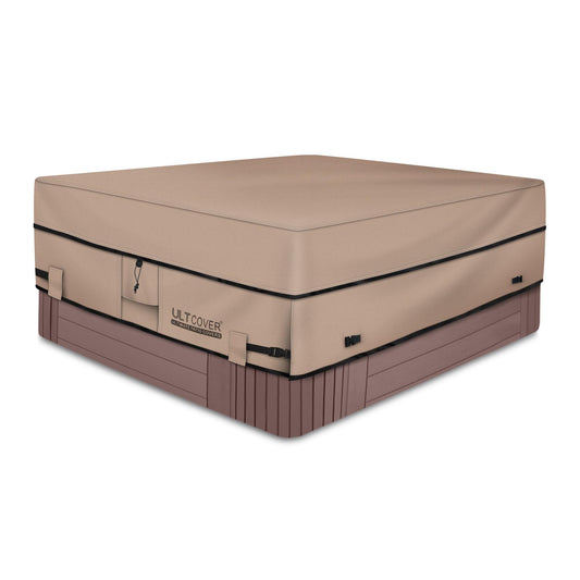 ULTCOVER Waterproof 600D Polyester Square Hot Tub Cover Outdoor SPA Covers 85 x 85 inch
