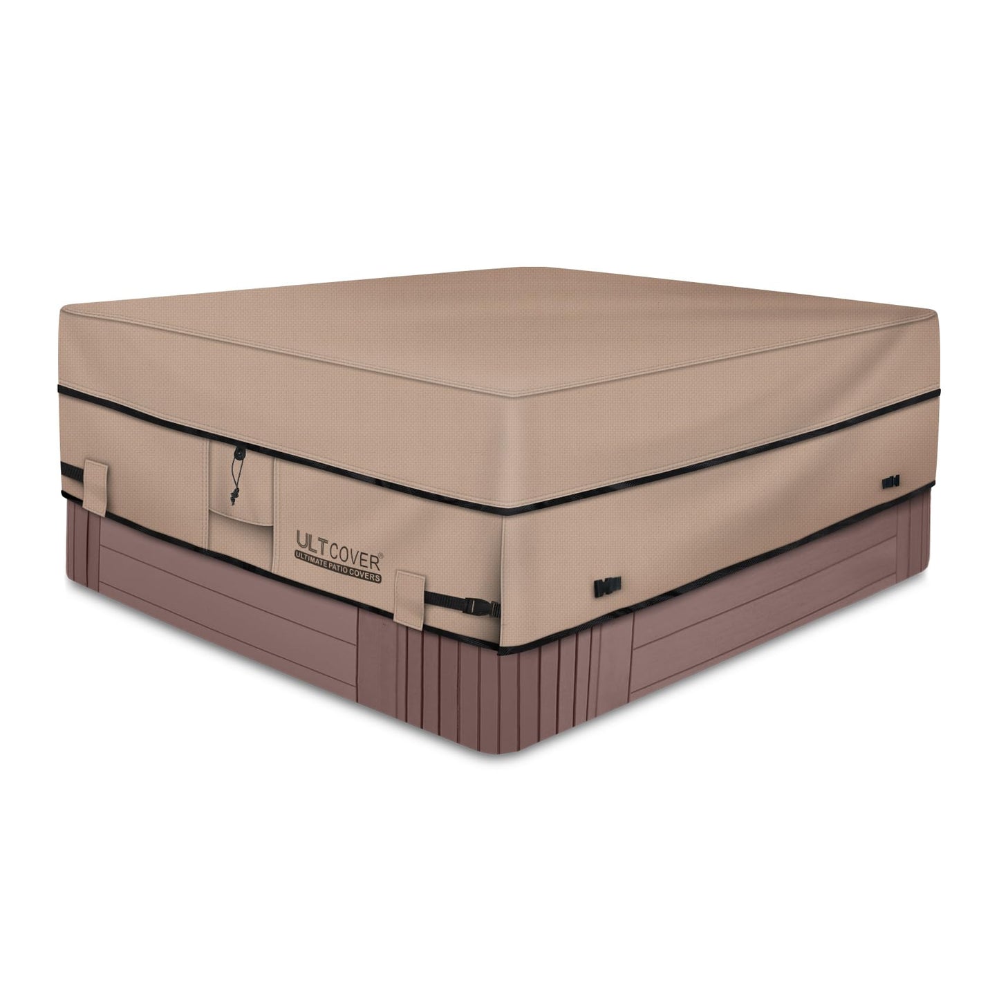 ULTCOVER Waterproof 600D Polyester Square Hot Tub Cover Outdoor SPA Covers 76 x 76 inch
