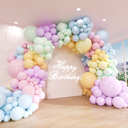 ADOINBY Pastel Rainbow Balloon Arch Kit, 162Pcs Macaron Assorted Colorful Party Balloon Garland Kit for Baby Shower, Wedding, Engagements, Birthday, Gender Reveal, Anniversary, Easter Decorations