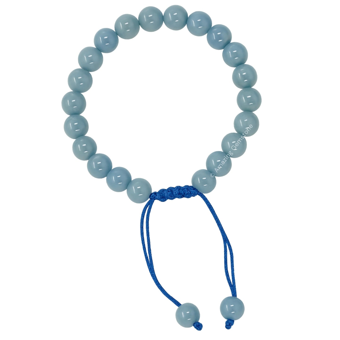 Amazing Gemstone Angelite Bracelet for Women Men's Gifts - Protection Healing Crystal Bracelet - 8mm Gemstone Beaded Adjustable Bracelet Pulseras Para Hombres Mujer Stocking Stuffers