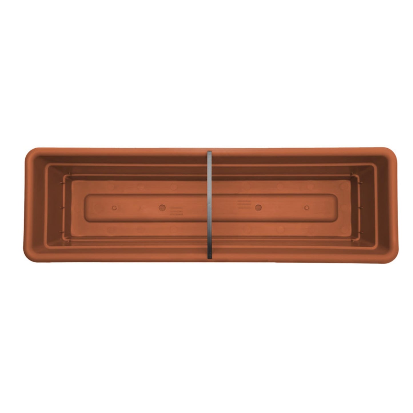 Bloem Dura Cotta Window Box Planter: 24" - Terra Cotta - with Tray, Weatherproof Resin Box, Removable Tray for Indoor & Outdoor Use, Gardening, 3 Gallon Capacity