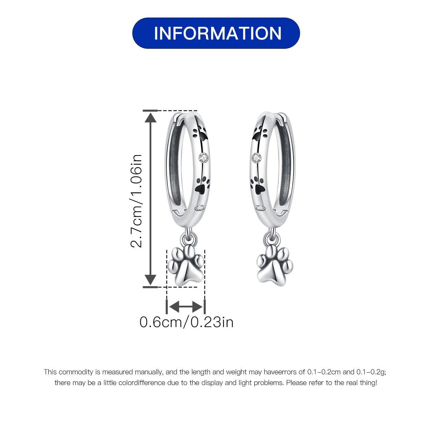 Cycuff 925 Sterling Silver Hoop Earrings Colorful Cubic Zirconia Jewelry Drop Earrings for Women Set Earring Presents for Her