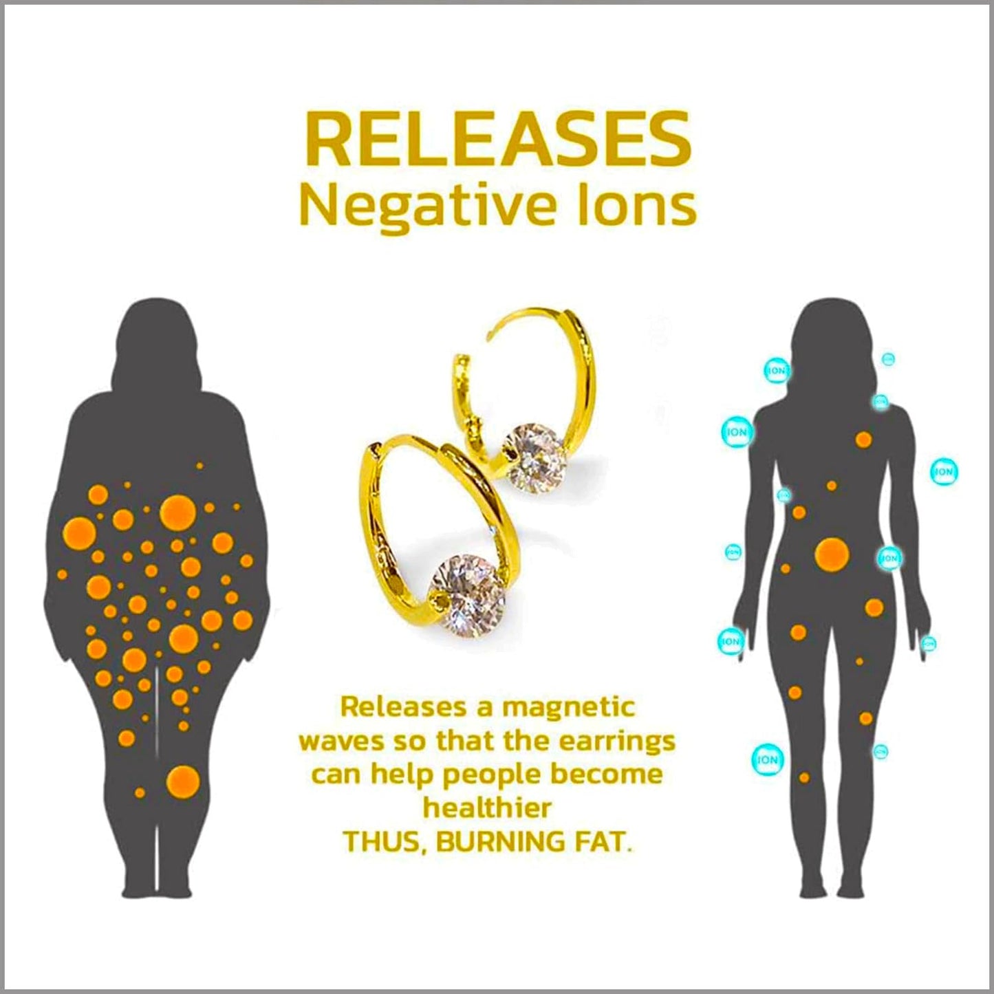 Lymphatic Germanium Earrings Lymphatic Drainage Earrings Atheniz Lymphatic Earrings Cubic Zirconia Earring Lymphatic Hoop Earrings for Women (2pair gold)