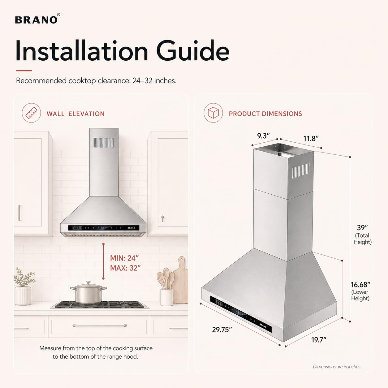 30 Inch Wall Mount Range Hood,900 CFM Kitchen Vent Hood,Kitchen Chimney Vent Stainless Steel with Voice Control/Gesture Sensing/Touch Control Switch Panel, 2 Pcs Adjustable Lights