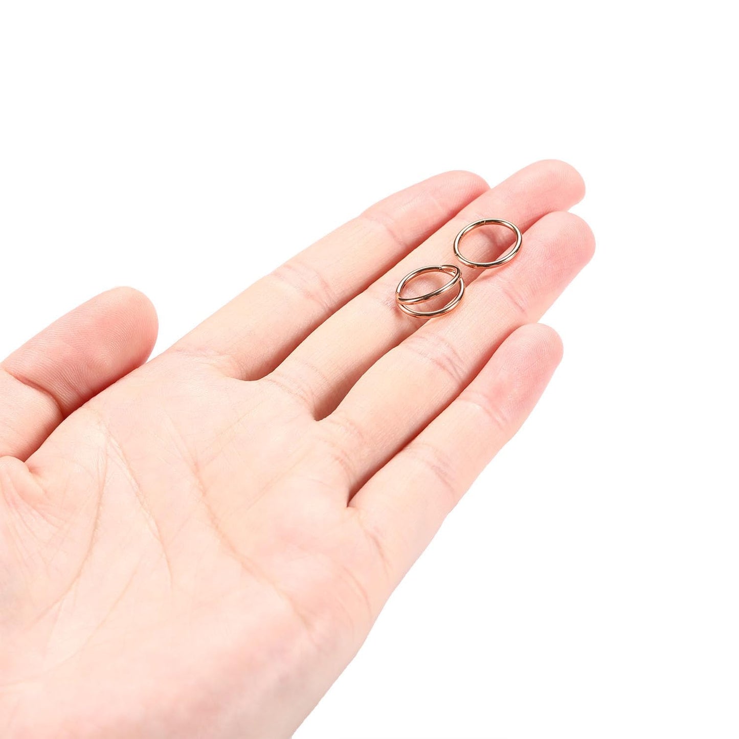 Septum Ring Septum Jewelry Seamless Septum Clicker Double Hoop Nose Rings 18 Gauge Nose Ring Hoop 18g Cartilage Earring Lip Rings 8mm Nose Hoop Surgical Steel Helix Earrings Rose Gold Nose Jewelry