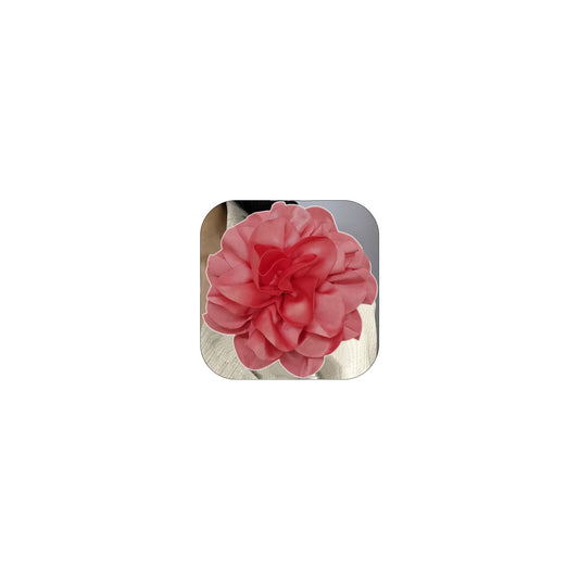 19mm Extra Large Rose Flower Brooches Lapel Pins Dainty Satin Fabric Brooches Big Camellia Flower Brooch Pin for Women Wedding Part Dance Clothes Accessories Jewelry (watermelon red)