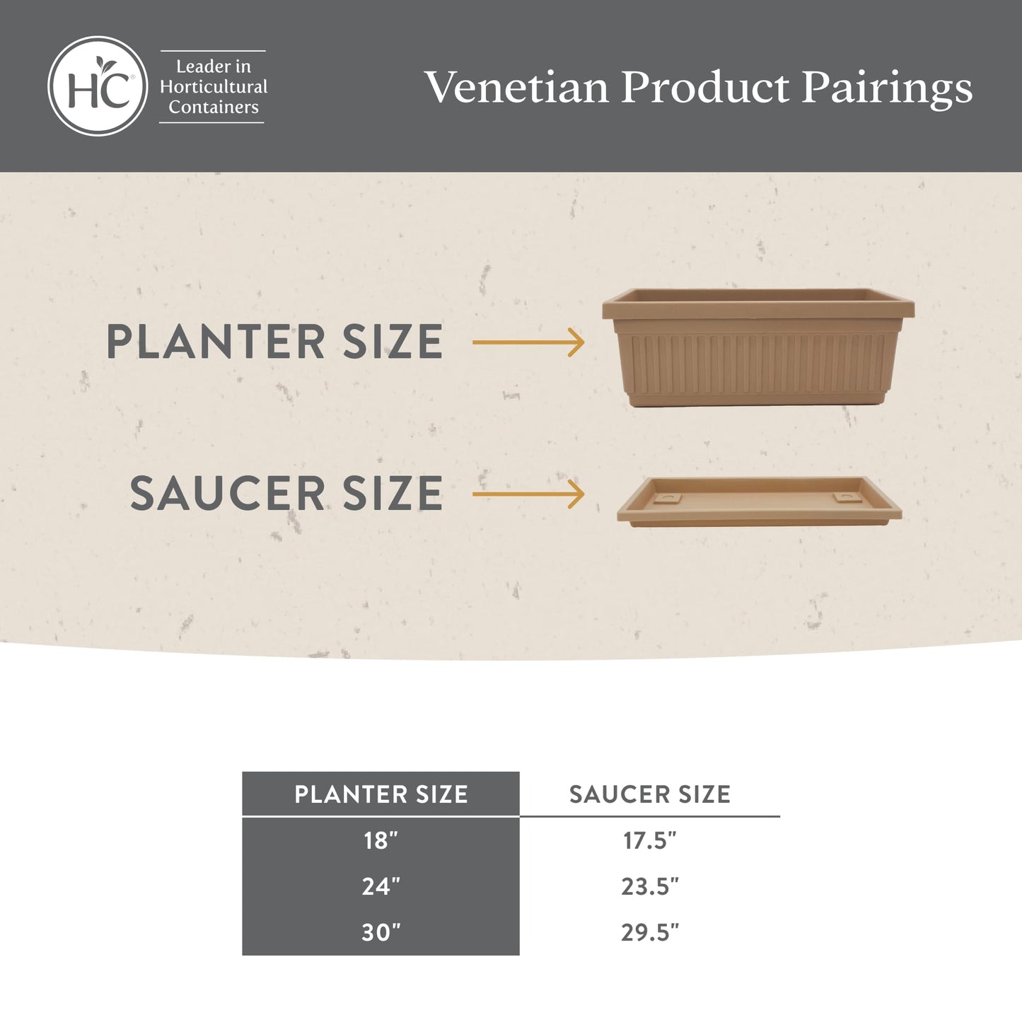 The HC Companies Venetian Window Planter Box w/Drain Plug - Long Planter Box for Windowsills, Balconies & More - Plastic Rectangular Outdoor Planters for Herbs & Flowers (18" Clay, Pack of 1)
