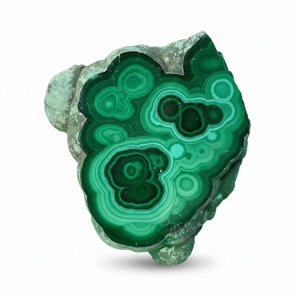 0.33-0.66 lb Natural Malachite Slabs - Premium Polished Crystal Slices for Home & Office Decor - Unique Raw-Edged Healing Stones 2-4 inch (0.33-0.44 lb)