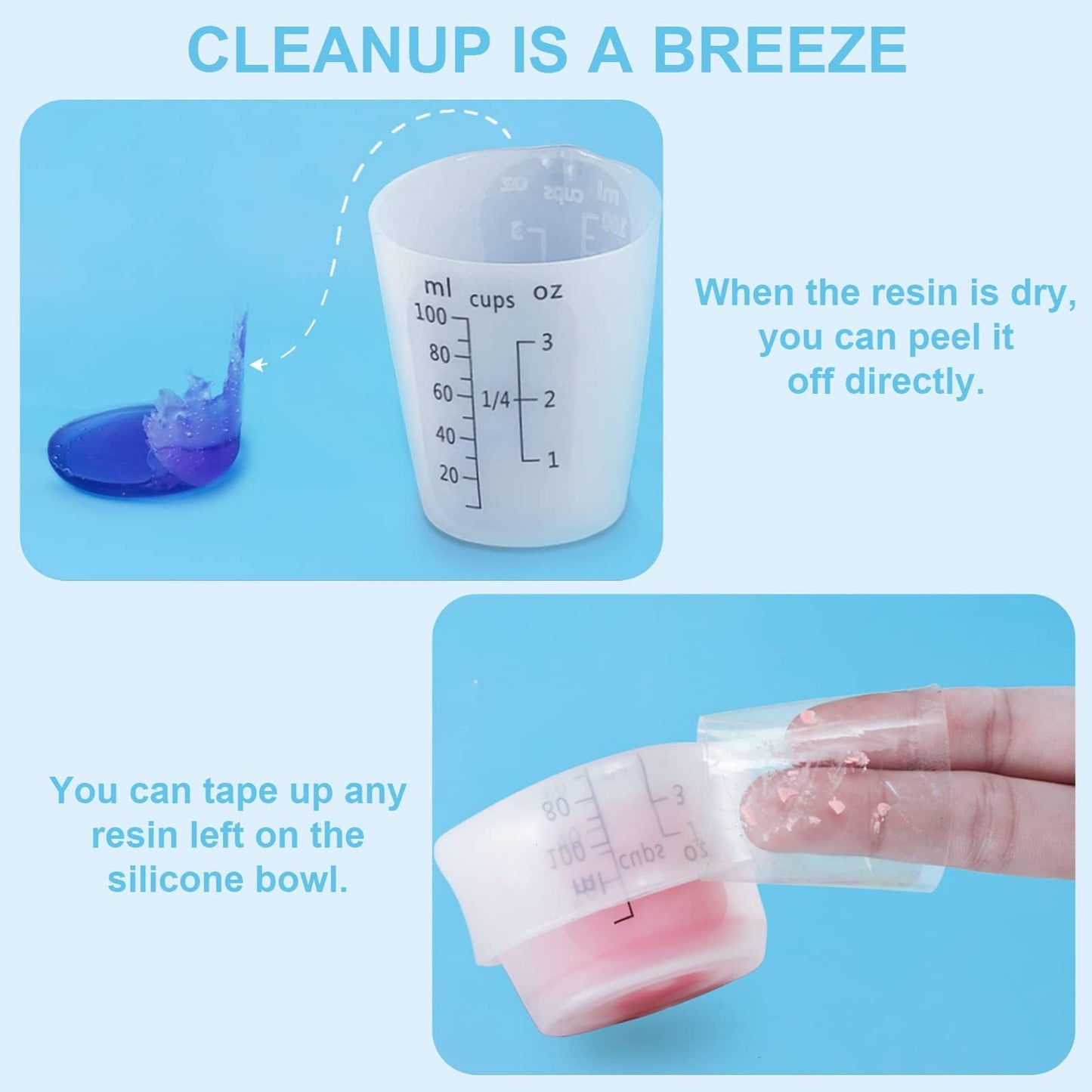 Creahaus 12pcs Silicone Measuring Cups for Resin, 100ml Non-Stick Black Measurements Epoxy Silicone Mixing Cups, Reusable Resin Supplies for Resin, Molds, Jewelry Making, Easy to Clean