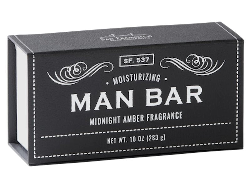 San Francisco Soap Company Man Bar Set of 3 10 oz. Soap Bars (Cardamom+Juniper, Midnight Amber, Exotic Musk + Sandalwood)