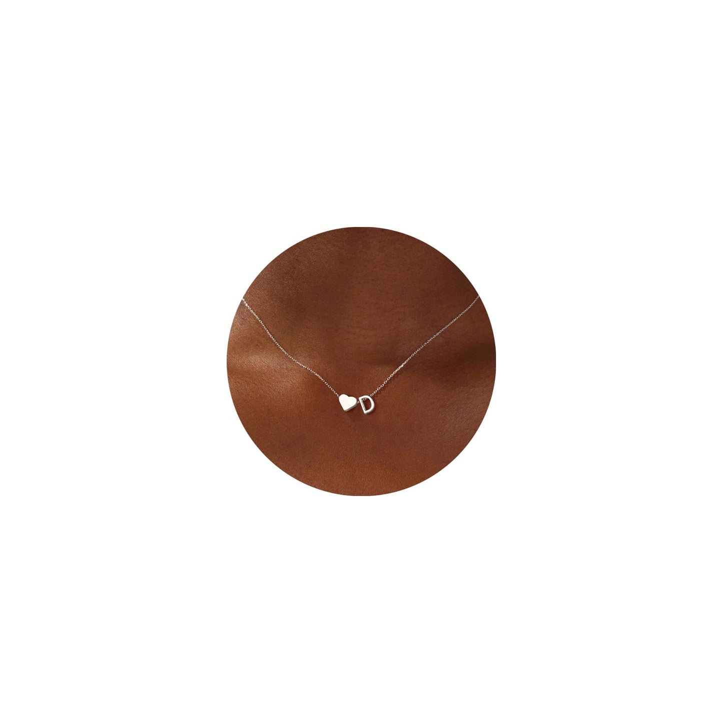 Turandoss Heart Initial Necklace for Women, Heart Initial D Dainty Necklaces Tiny Silver Necklaces Birthday Gifts for Women Jewelry