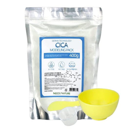 Modeling Mask with CICA for Face – NEEDS NATURE | Soothing & Redness Relief Peel-Off Rubber Mask | Korean Skincare | Home Spa Treatment | 400g Powder Pack with Mixing Tools