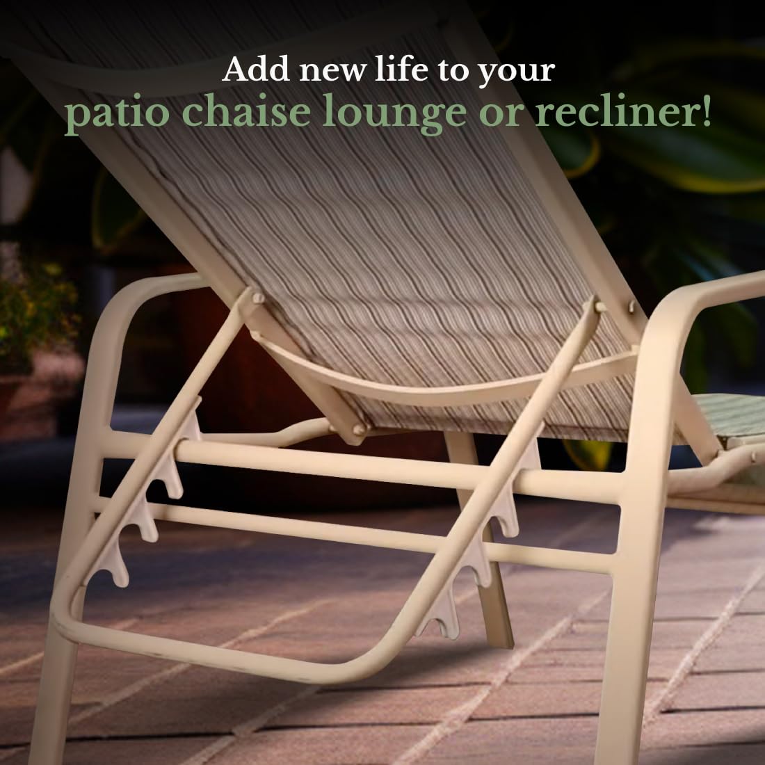 4 Position Adjustment Bracket for Patio Chaise Lounge / Recliner (Black)--Qty 2--